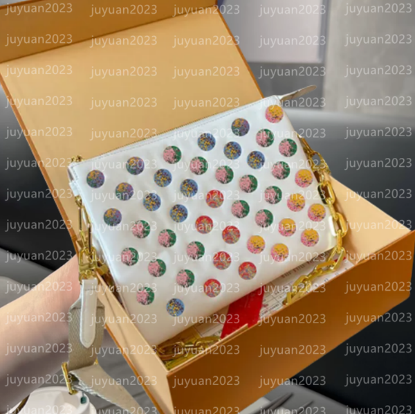 10A Genuine Leather Designer Bag Coussin PM Shoulder Bags Crossbody Gold Chain Totes Handbag Purse Pouch Wide Reovable Straps Wallets 3 Insi