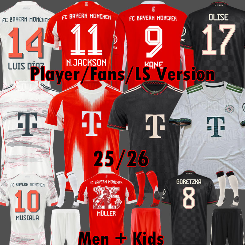 25 26 GORETZKA KANE soccer jerseyS KIMMICH MUSIALA DAVIES Oktoberfest Shirts 50th JACKSON OLISE 125TH LUIS DIAZ BAYERNS GNABRY 2025 2026 mUNIch Kit