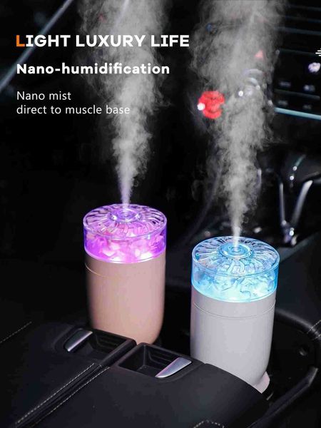 Humidifiers 230ML Mini Air Humidifier USB Electric Aroma Diffuser Essential Oil Purifier Aromatherapy Mist Maker Lights For Car Home Bedroom