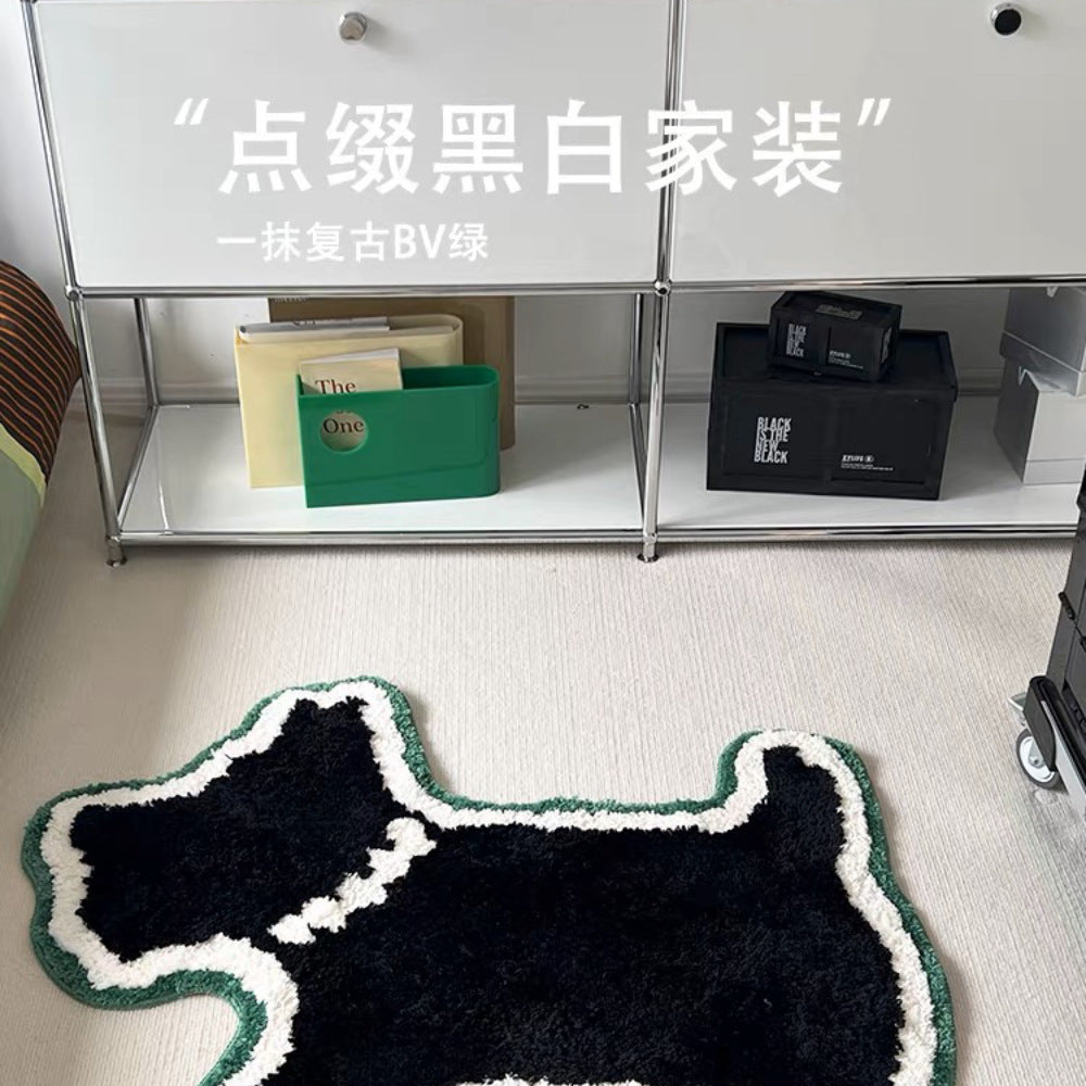 Cartoon Dog Plush Carpet Home Bedroom Plush Bedside Carpet Cute Animal Absorbent Non slip Floor Mat