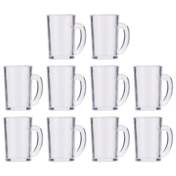 10 Pcs Dollhouse Beer Mug Cup Models Tiny Decors Face Mini Mugs Simulated Cups Resin Accessories