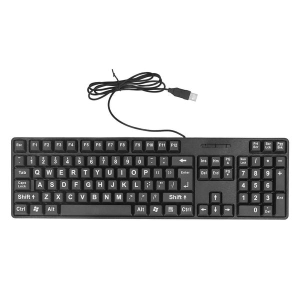 Wired Large Print Keyboard for Elderly 104 Keys Large Character Plug and Play USB Keyboard ABS Wired Keyboard For MC 689 Z250115