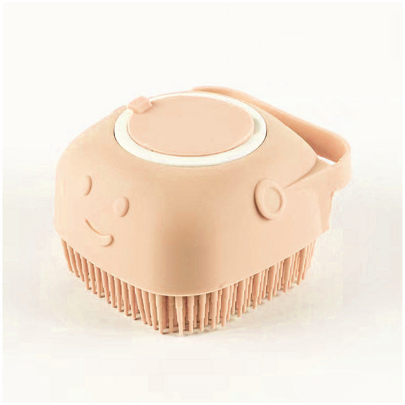 TEMU Dog Bath Brush With Shampoo Storage Cat Scrubber For Bath With Soap And Shampoo Dispenser Soft Bristle For Long Short Haired Dogs Cats Shower