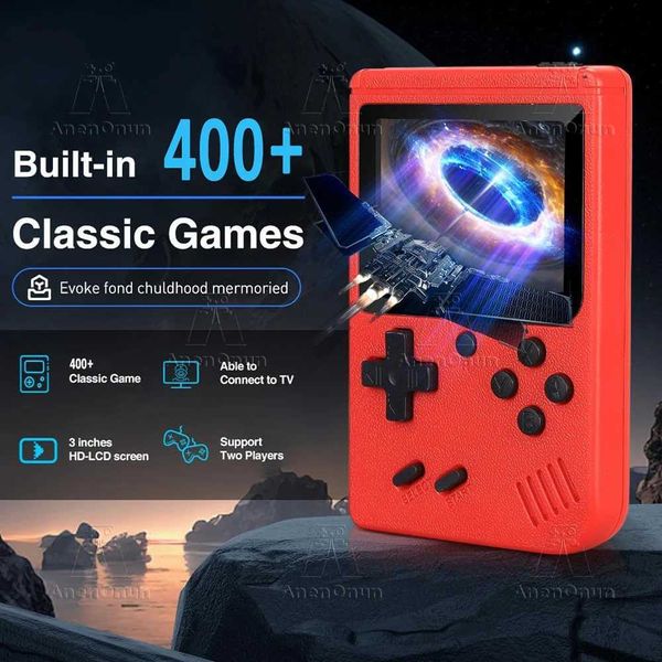 3 Inch Handheld Game Players 400 Games FC Emator Two Players Portable Video Game Console Kids Retro Mini Gaming hine - Red Z241216