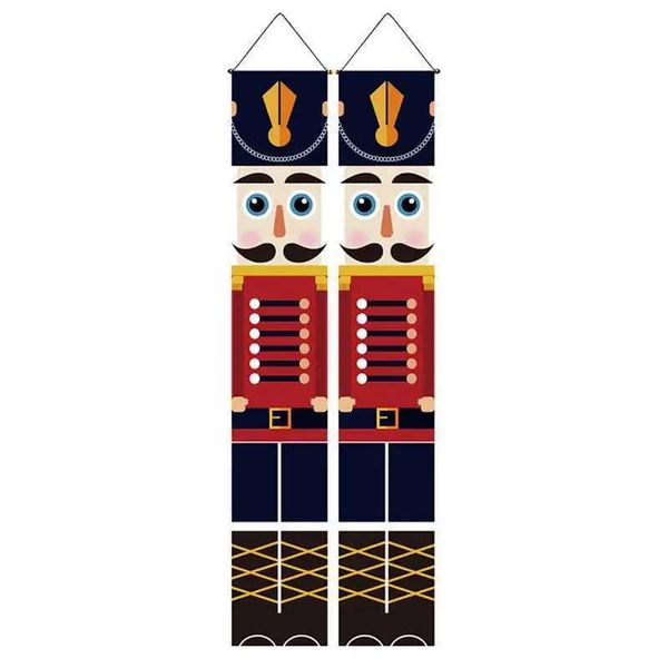 A Pair Of Nutcracker Couplet Nutcracker Banner Christmas Decorations For Front Door Soldier Banner With Bright ColorsXJ241029