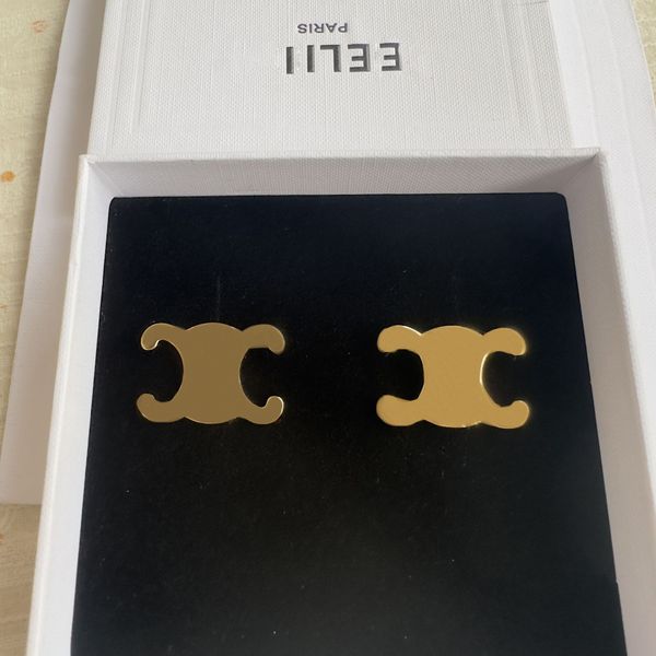 Gold Stud Designer Earrings For Women Personality Girls Jewellery Luxury Earrings With Original Box For Party