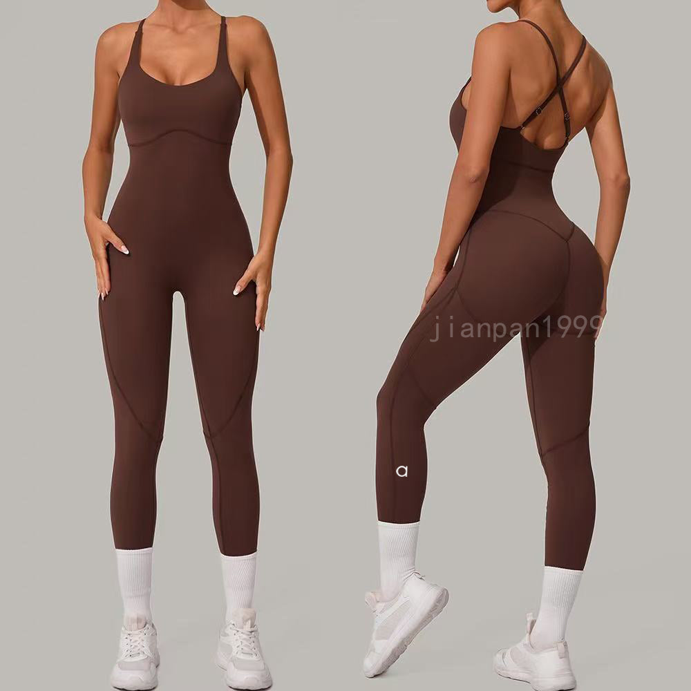 Womens Jumpsuits Yoga Outfits Sleeveless Close-fitting Dance One Piece Jumpsuit Long Pants Fast Dry Breathable bodysuit workout set