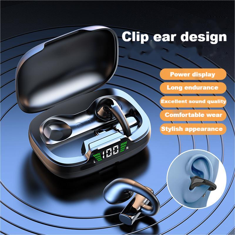 TWS Bluetooth headphone Clip-on type Earphone JR03 Tws Earbuds Microphone Wireless Earphone LED display high Quality Headphone Sport Earphone