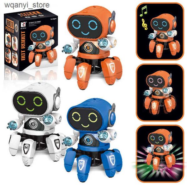 Electronics Robots Dance Music 6-Claw Robot Octopus Spider Robot Car Birthday Gift Toy Early Childhood Education Baby Toy Boys and Girls L24
