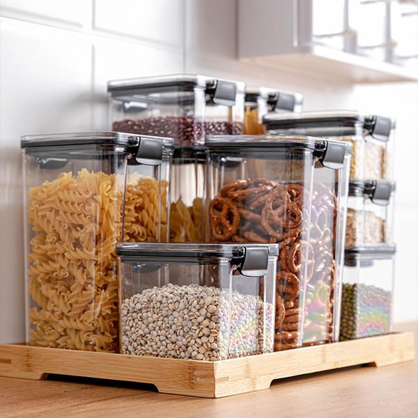 700-1300-1800ML Food Storage Container Plastic Kitchen Refrigerator Noodle Box Multigrain Storage Tank Transparent Sealed Cans