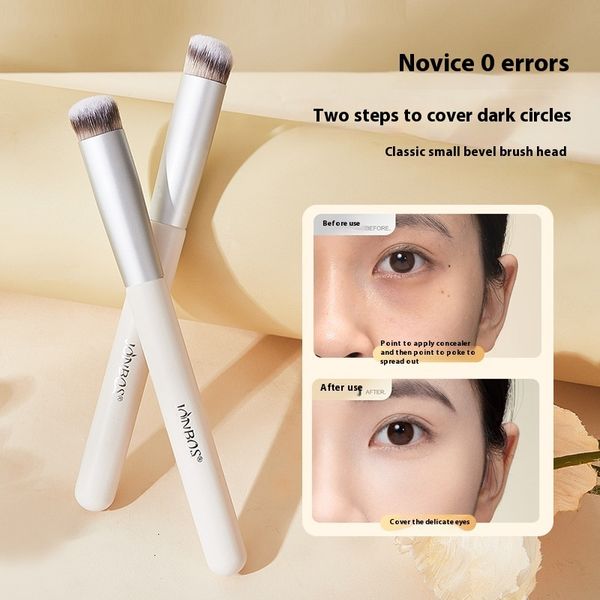 Special Artist Makeup Brush by Jonbos Portable White Stem Concealer Tool with Soft Round Bristles