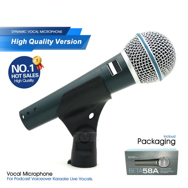Professional Wired Microphone BETA58A Super-Cardioid BETA58 Dynamic Mic For Performance Live Vocals Karaoke Stage