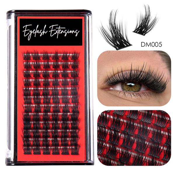 Lash Clusters 60Pcs DIY Segmented Eyelashes Extensions Natural Thick Grafted Lashes C Curl 10-14mm False Eyelashes Beauty Supply for Women