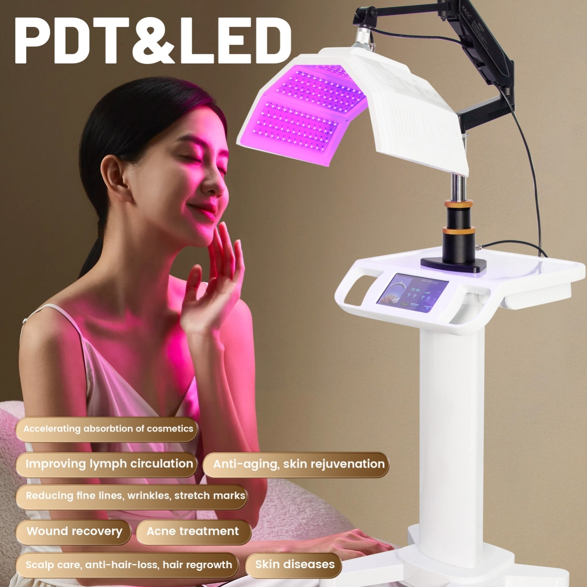 Professional Pdt Led Therapy Light Machine Facial Rejuvenation 7 Colors Skin Care Salon Spa Acne Removal Anti Aging Beauty Device
