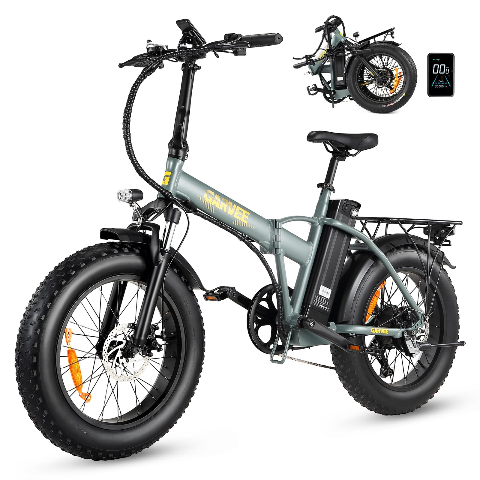 Garvee 20" Foldable Ebike 500W, 55 Miles Range, 20Mph, Shimano 7-Speed