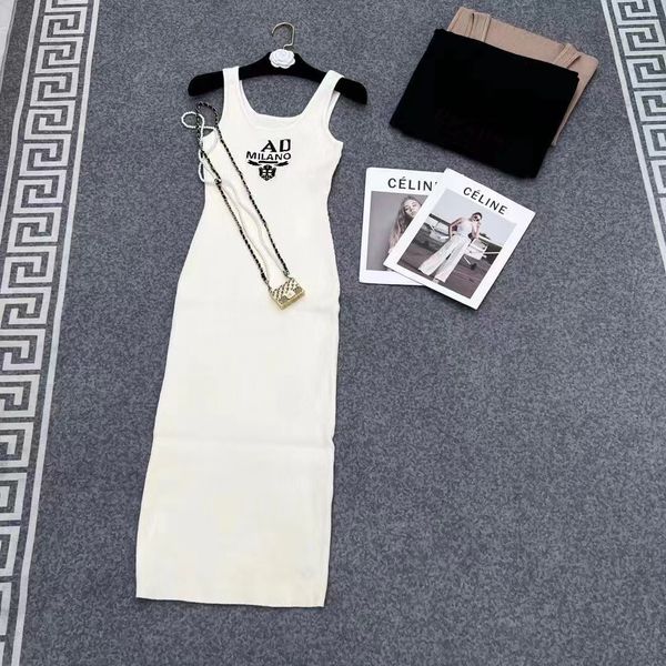 Womens Sleeveless Dresses Luxury Designer Women Clothing Sleeveless Shirts with Fashion Letter Pattern Cotton Soft Slim Dress Lady Party Hig