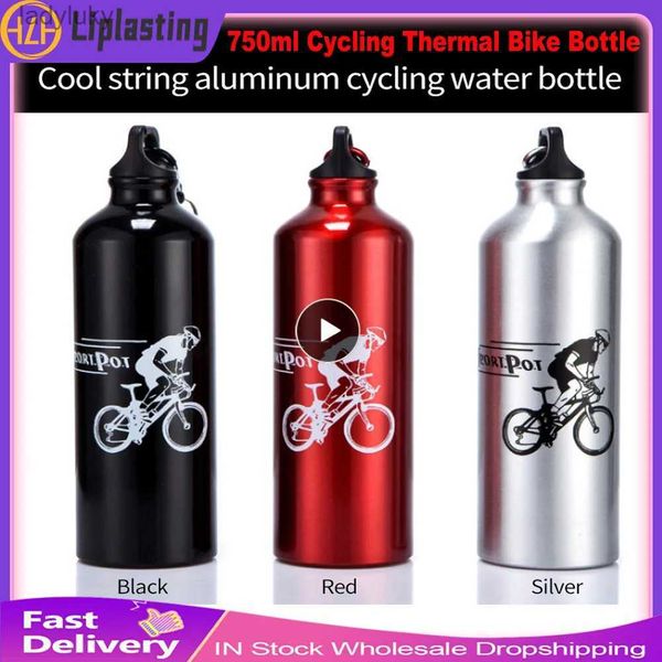 Water Bottles Cages 750ml Thermal Bike Bottle Bicycle Sports Water Bottle Aluminum Alloy Mountain Bike Water Cup With Carabiner Cycling Acce
