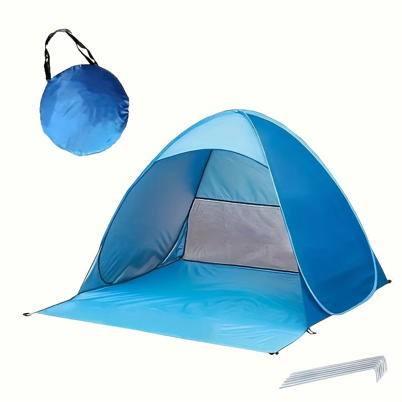 TEMU Beach Fully Automatic Tent, Lightweight, Durable, Foldable, Simple And Powerful, For , Uv Protection, With A Mesh Door Curtain On The Back,