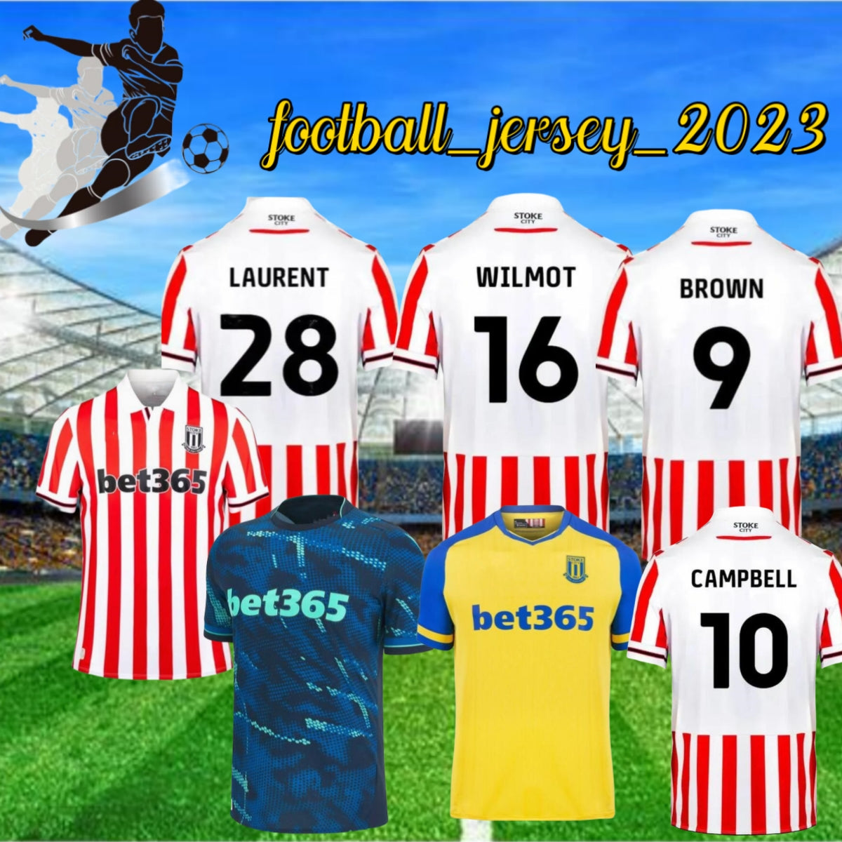Kits Socks Full Stoke City soccer jerseys 2023 2024 MIKEL CAMBELL SMITH FLETCHER POWELL BROWN CLUCAS 23 24 men Football Shirts HOME