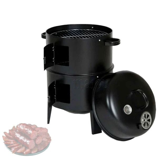 High-capacity BBQ Grill Charcoal Stove Outdoor Bacon Portable Barbecue Grills Double Deck Smoker Oven Camping Picnic Cooking
