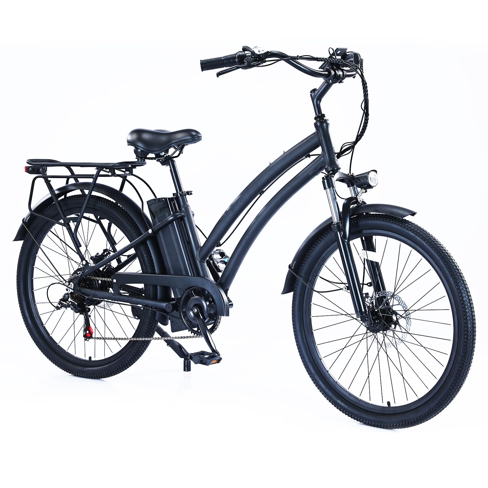 Garvee Beach E-Bike, 500W Brushless Motor, 26" Mountain Bike, 48V-13Ah Removable Battery, Max Speed 32 MPH, 7 Gears, Dual-Disc Brakes, Suitable for Ad