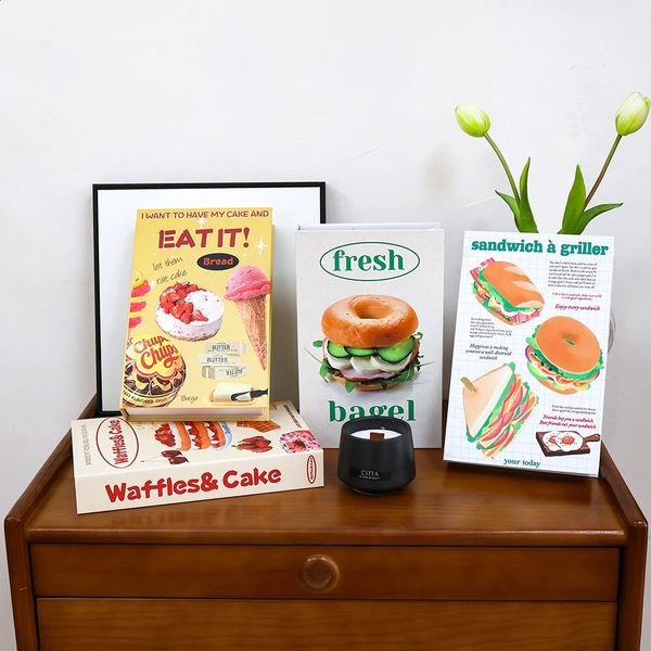 Food Fashion Fake Books Decor Trend Coffee Table Book Decoration Multicolor Openable Home Decoration Book Box Storage Box Books 240902