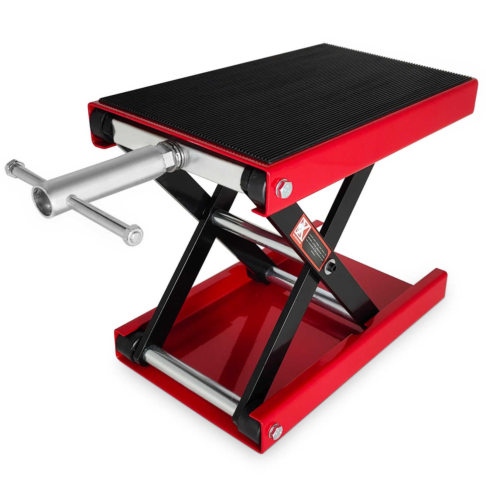 Garvee 1100 LBS Motorcycle Dirt Bike Scooter Crank Stand Without Casters, Wide Deck Motorcycle Center Scissor Lift Jack Repair Hoist Stand Bikes ATVs