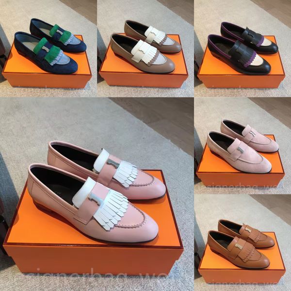 Loafer Dress Shoes Designer Loafers Flat Shoe Fall Suede Leather Multiple Styles Small Cowhide Ballet Flats Women Oxford Single Heels Pumps