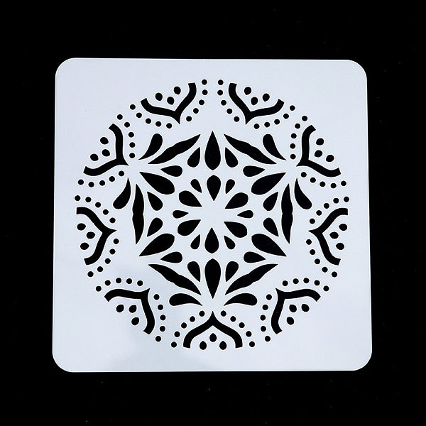 Patrón de flores ecológico mascota plástico hueco pintura silueta plantilla