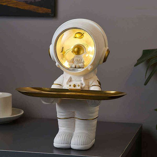 Decorative Objects Figurines Home Decoration Astronaut Statue Storage Tray Nordic Desk Astronaut Figurine Living Room Table Decor Key Storag