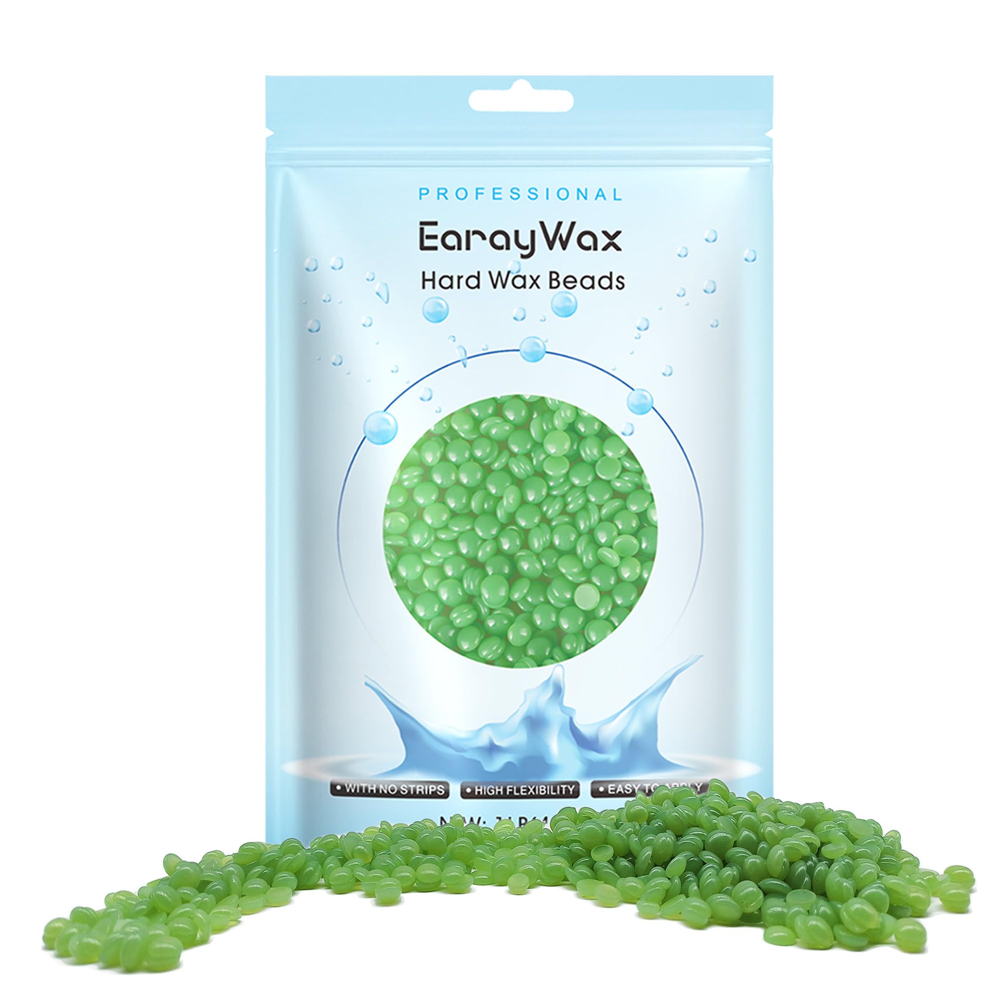 Hard Wax Beads for Hair Removal, 1lb Brazilian Coarse Waxing for Full Arms, Armpit, Bikini, Eyebrow, Face, Legs, Sensitive Skin, At-Home Wax Melts for