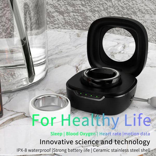 Smart Ring Imper impermeável Wear Wear Smart Ring Health Rastreador de saúde Cerâmica freqüência cardíaca Sleep Sleep Blood Oxygen Monitorin