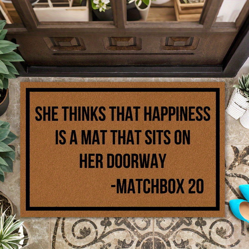 TEMU Funny Welcome Door Mat, She That A Mat Non Slip Entrance Door Mat, Rubber Back Indoor-outdoor Floor Mat For Decoration, Area Mat Doormat For