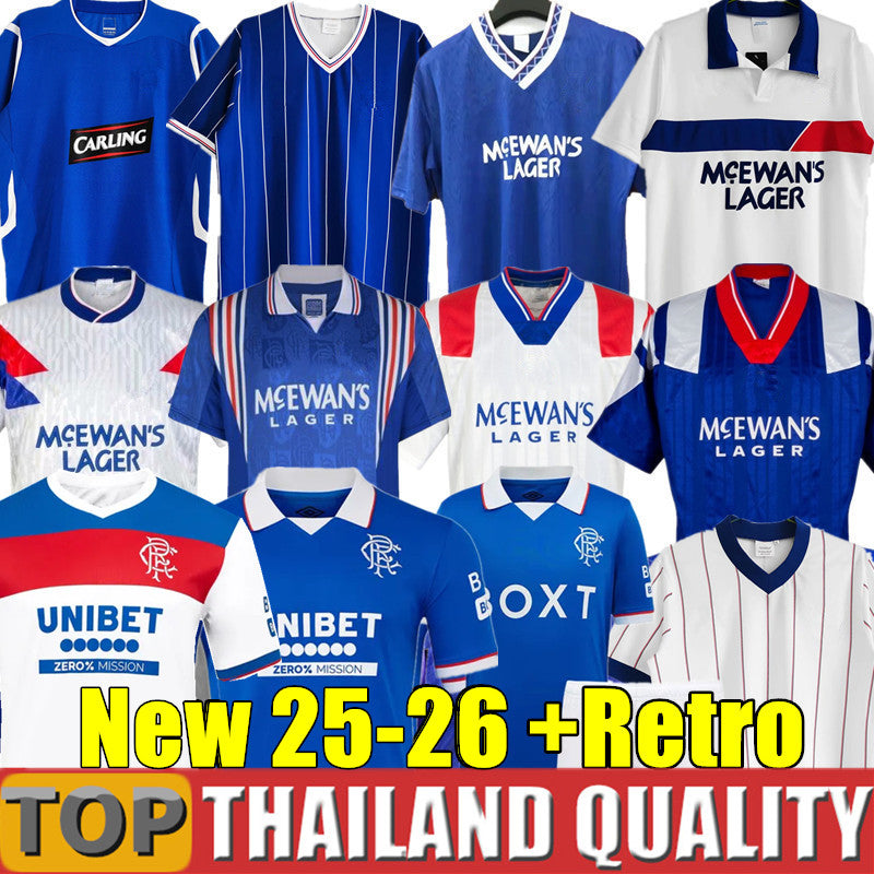 Retro Rangeres FC 25 26 Soccer Jerseys Glasgow 87 90 93 94 95 96 97 98 99 00 01 02 03 08 09 football shirts Classic Vintage kits men kids kits 2025