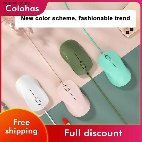 Mice Wired Mouse Silent Mute Cute Desktop Computer USB Mini Optical Computer Ergonomic 3 Keys Mice For PC Laptop Macbook Pro Air ipad L24091