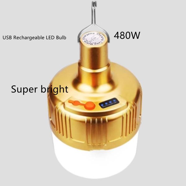 480W Camping Light USB Rechargeable LED Bulb Modes Hanging Tent Light Portable Emergency Bulb for Garden Outdoor