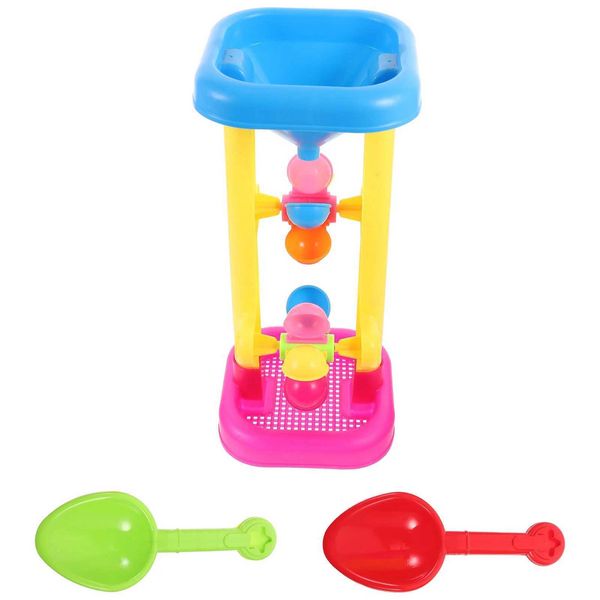 Play Fun Hourglass Beach Water Toy for Kids Sand Screening hine Table Children Plaything Plastic Wheel PlaysetL2406