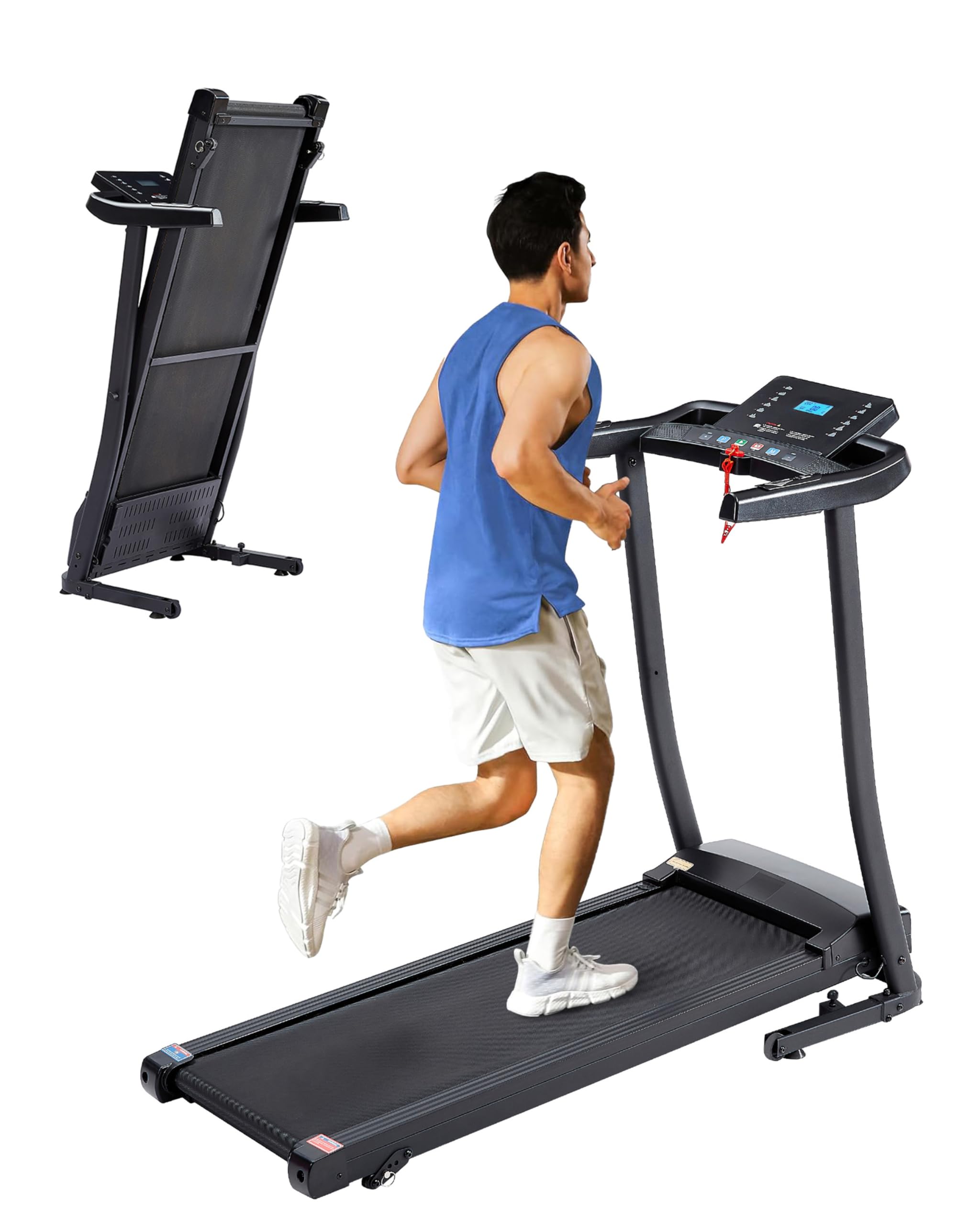 Garvee JAYKTIMO Treadmills for Home, 2.5 HP Folding Treadmill with Incline, Treadmill Running Bluetooth Heart Rate, 300 lbs User Capacity Suitable for