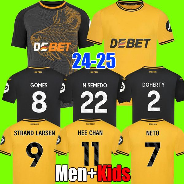 24 25 GUEDES STRAND LARSEN Soccer Jerseys MATHEUS NETO TRAORE 2024 2025 PODENCE HEE CHAN Football Shirts Men Kit Kids set tops