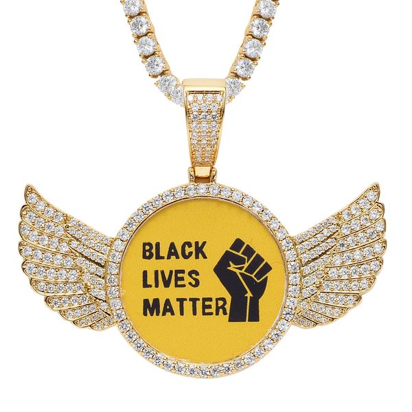 luxury pendant necklace designer for women men commemorative round wings photo frame creative diy image private personality micro set zircon