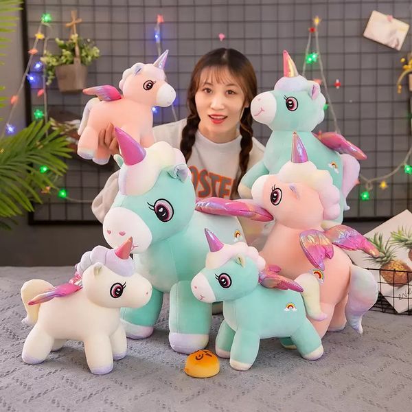 Animals Plush Doll Plush Toy Cute Dreamy Rainbow Angel Pony Pillow Soft Dolls Stuffed Plushs Bear Baby Elephant Big Ear Rabbit Children&#039