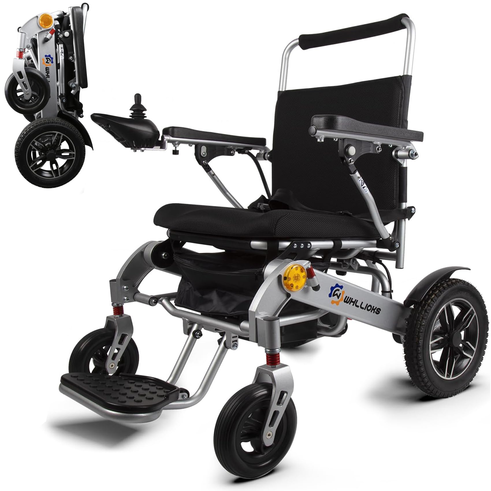 Foldable Electric Wheelchair, 500W Power 25 Miles Long Travel Range Wheelchair, All Terrain Compact Portable User Friendly Motorized Wheelchairs for A