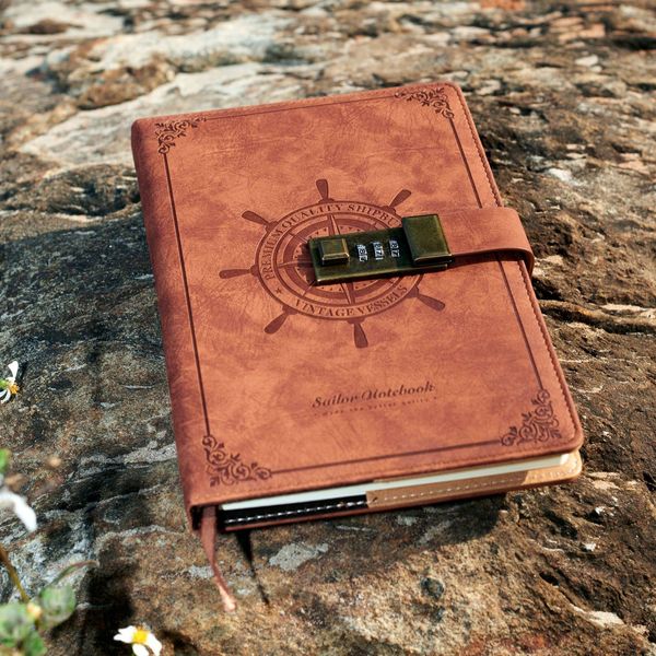 Notepads 120Pages A5 Code With Lock Diary Book Notepad Agenda Planner European Style Retro Notebook Simple Hand Account Book Journal 230309