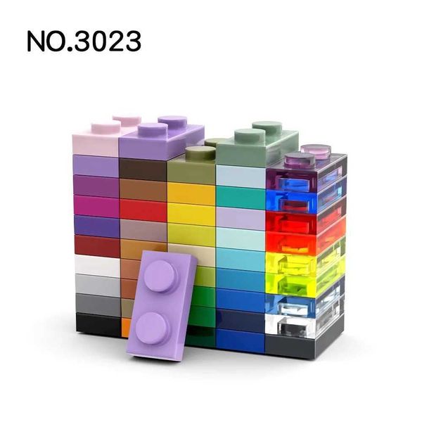 20pcs MOC 3023 Plate 1 x 2 High-tech Compatible Bricks DIY Assmble Building Blocks Particle Kid Puzzle Brain Toy GiftC250212