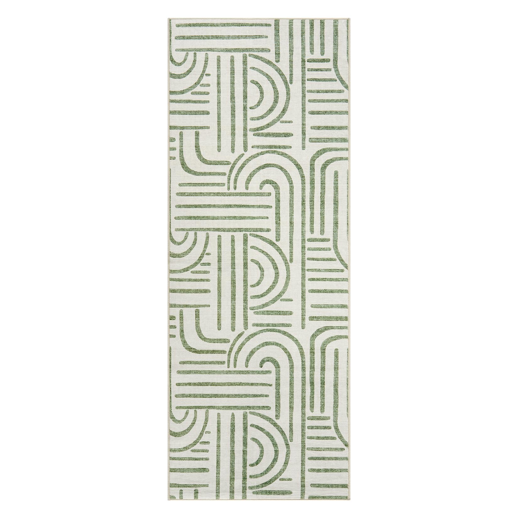 Garvee Modern 2x6 Abstract Kitchen Runner Rug, Non Slip Soft Long Carpet for Hallways, Bedroom, Bathroom, Laundry, Dorm, Green