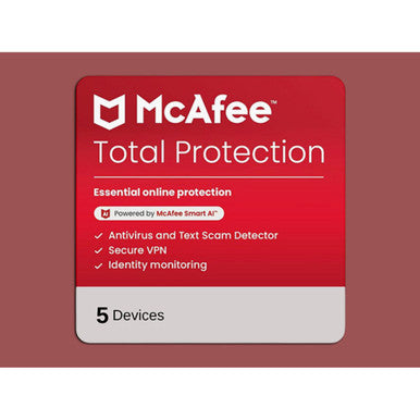 McAfee Total Protection 5-Device, 1- or 2-Year Subscription [Digital Delivery] - 5 Device 2 Year Subscription
