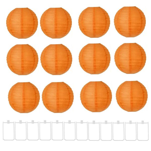 12 pieces of orange 4-inch paper tapestries no electrical Halloween casino various party and birthday themed decorations B240925