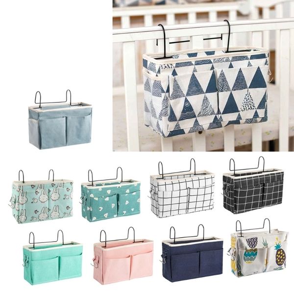 Bedding Sets Bedside Caddy Bunk Bed Hanging Organizer Pocket with Metal Hooks Baby Stroller Storage Bag Shelf Basket for Dormitory Drop ship