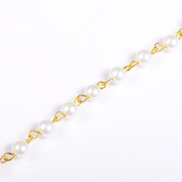 Perlas de cristal redondas hechas a mano cadenas para hacer collares pulseras