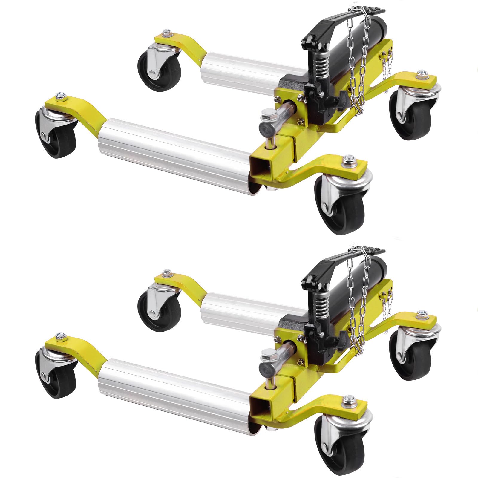 Garvee Car Wheel Dolly Set of 2, 1500LBS Capacity Car Dolly with Hydraulic Tire Jack for Vehicle Positioning for Truck RV Trailer, Yellow
